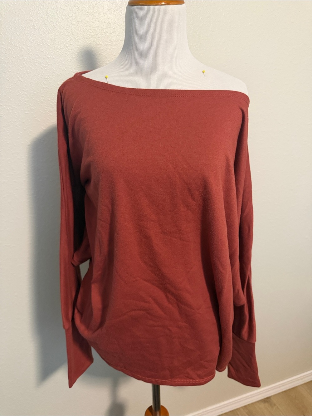 Fantastic Fawn Off-Shoulder Long Sleeve Top - Rust